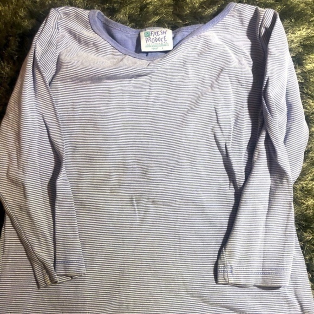 Fresh Produce Blue and White Striped Shirt…